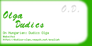 olga dudics business card